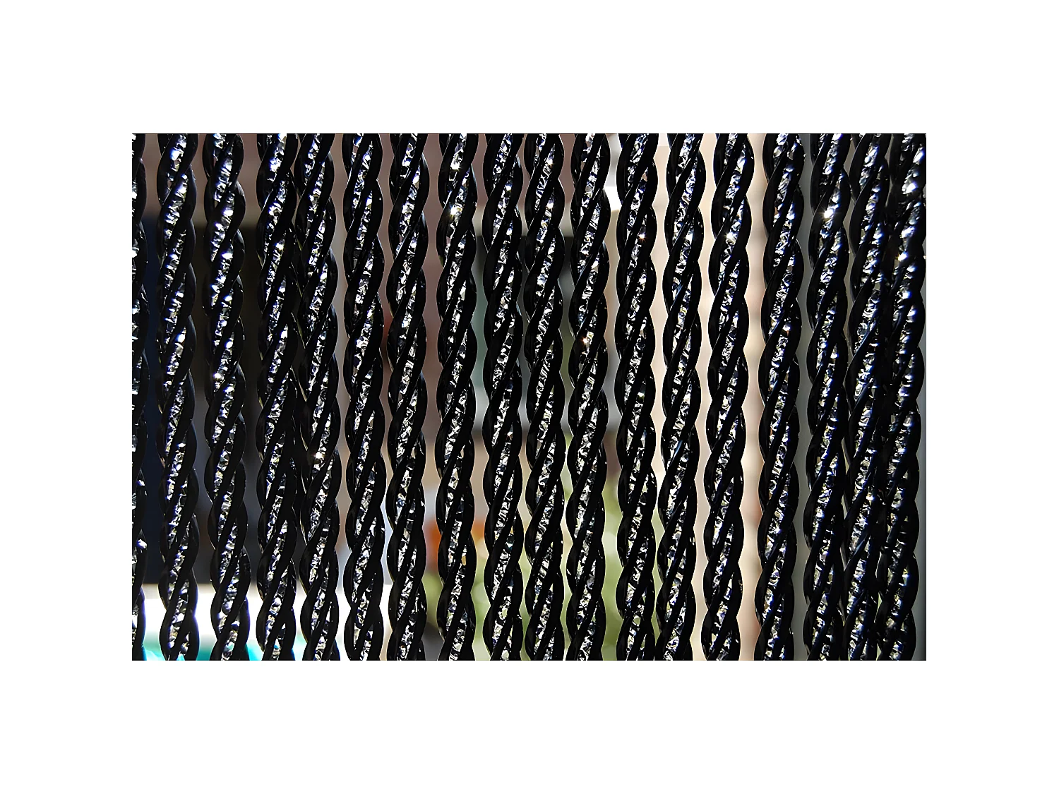 Rideau de porte en PVC noir Bellano 100 x 230 cm