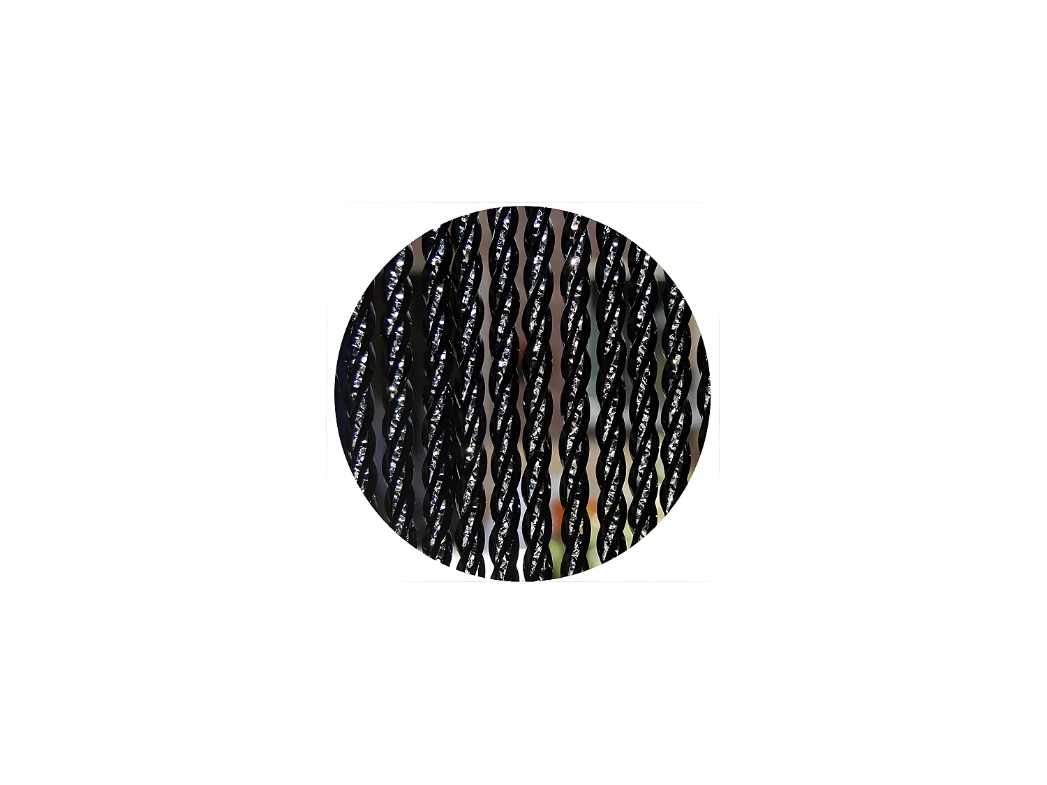 Rideau de porte en PVC noir Bellano 100 x 230 cm