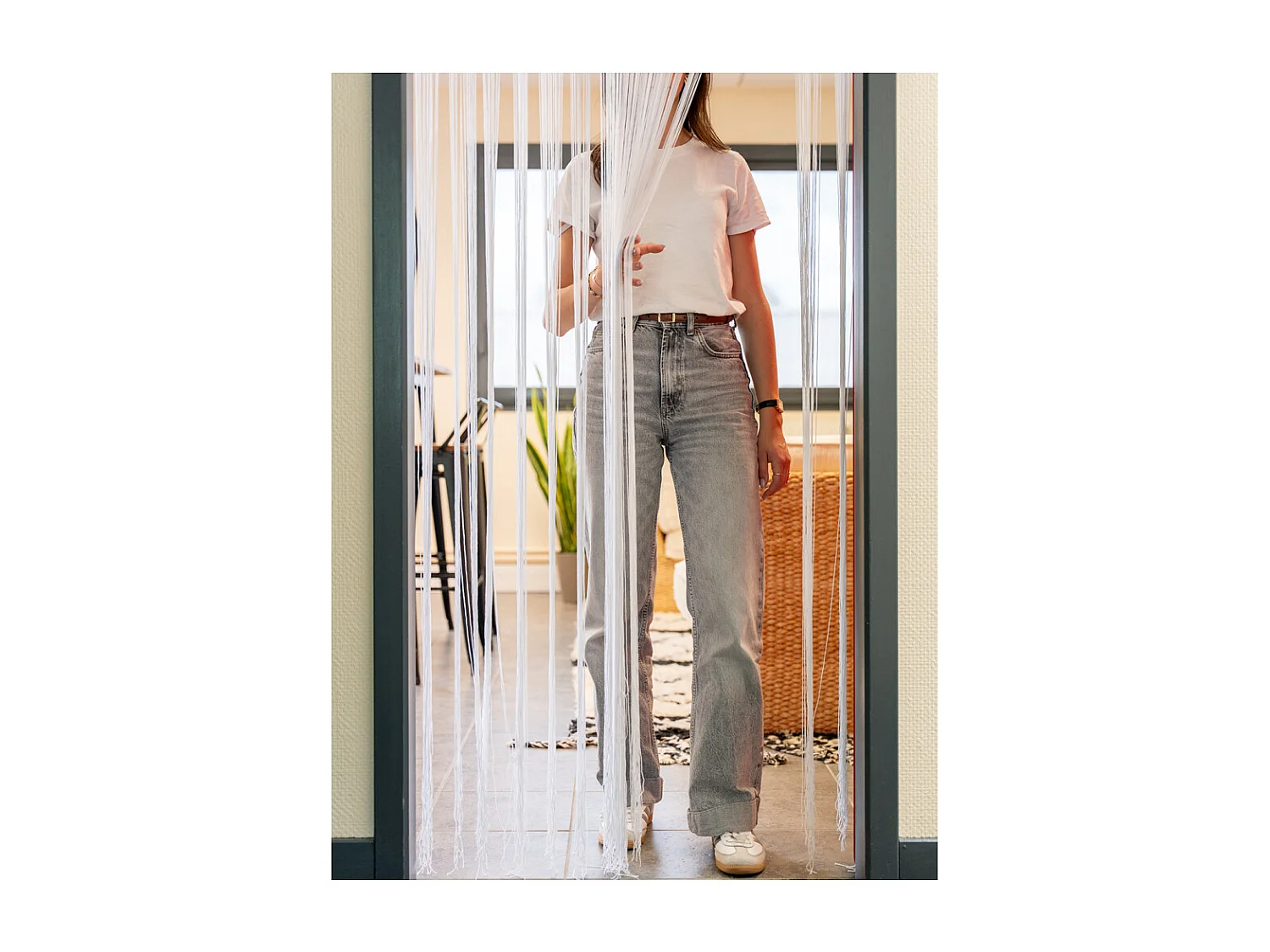 Rideau fil de porte en polyester