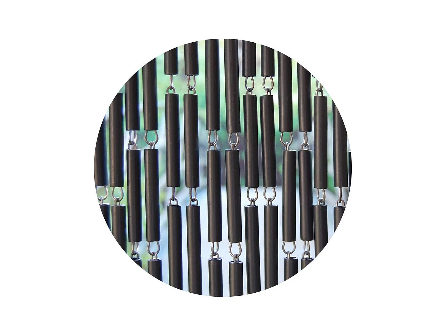 Cortina de puerta en polietileno antracita y acero Campos 100x230 cm