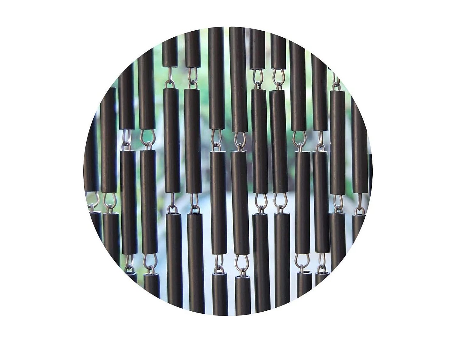 Rideau de porte en polyéthylène anthracite et acier  Campos 100x230 cm