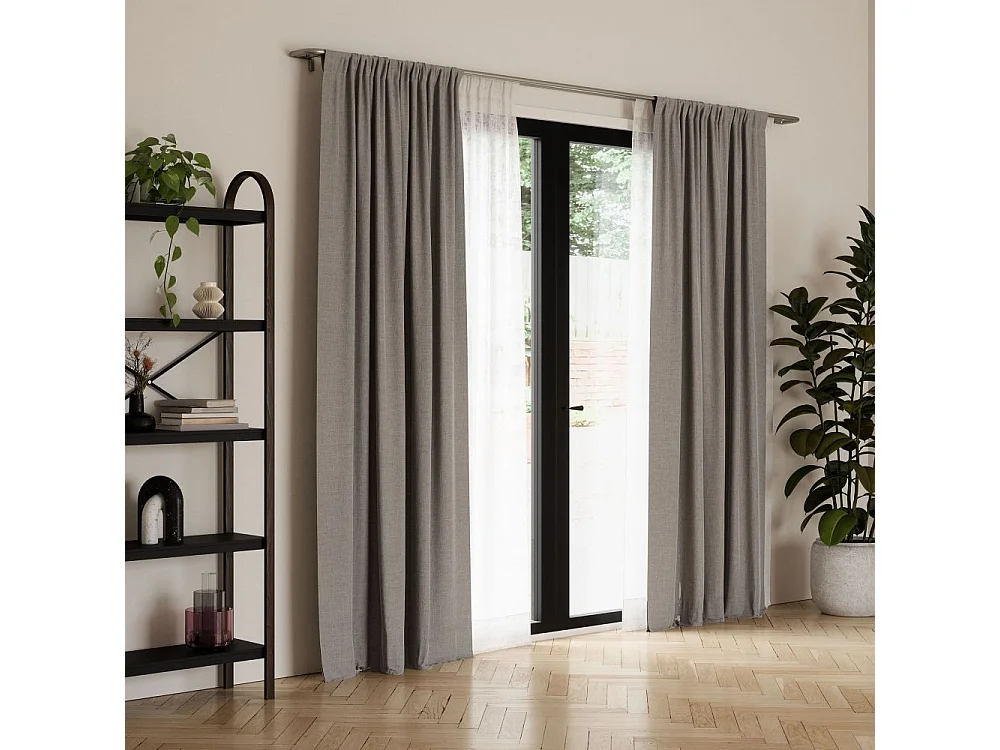 Doppelte Vorhangstange Nickel matt Twilight 223.5 bis 365,8 cm