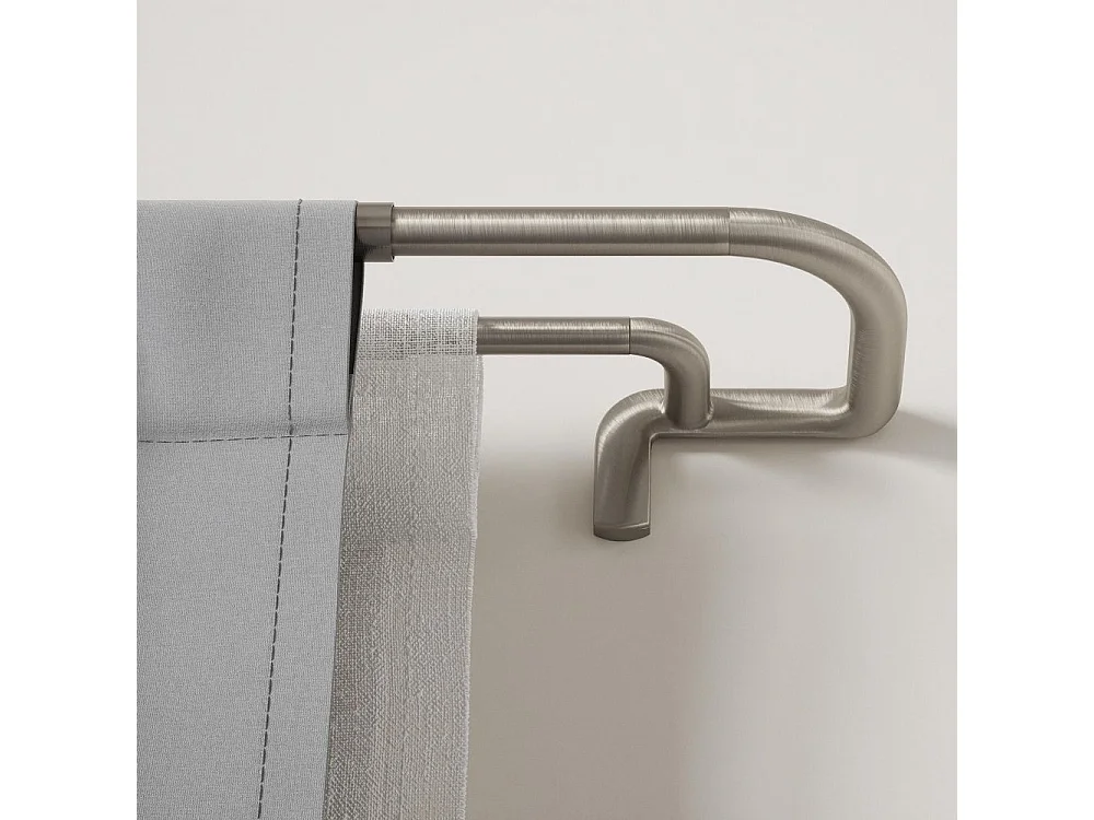 Doppelte Vorhangstange Nickel matt Twilight 223.5 bis 365,8 cm