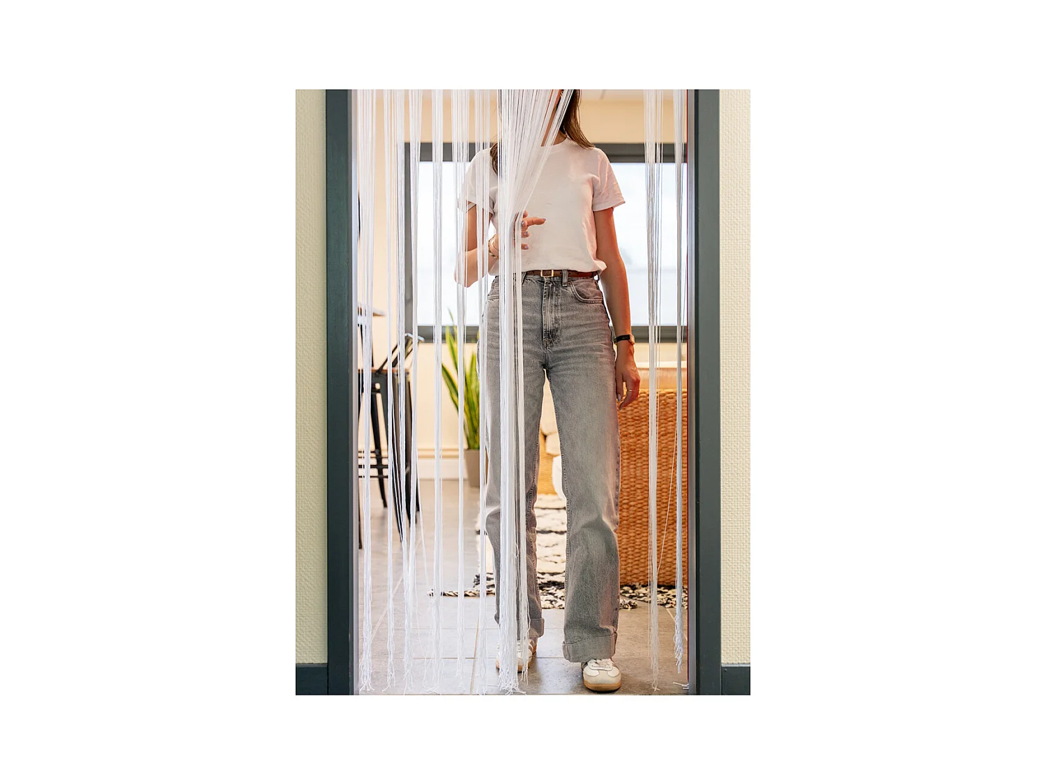 Rideau fil de porte en polyester