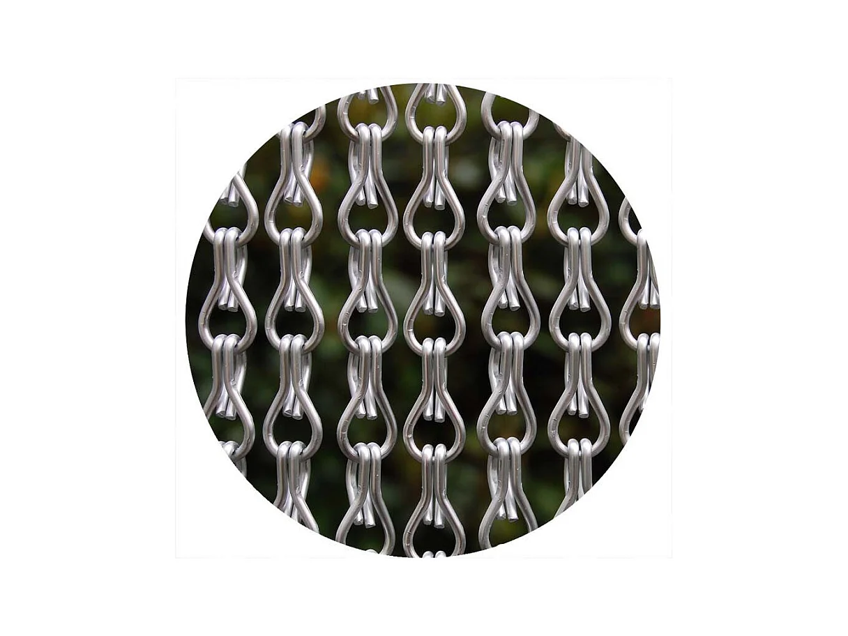 Rideau de porte en aluminium argent mat Alusax 8 100 x 230 cm