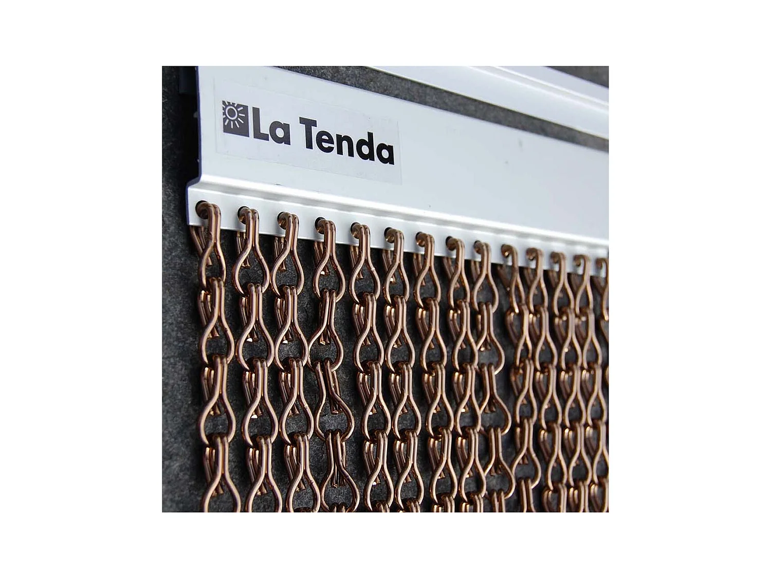 Kupferfarbener und brauner Türvorhang aus Aluminium "Alusa"