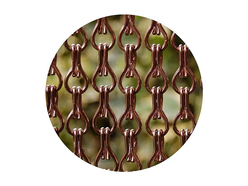 Kupferfarbener und brauner Türvorhang aus Aluminium "Alusa"