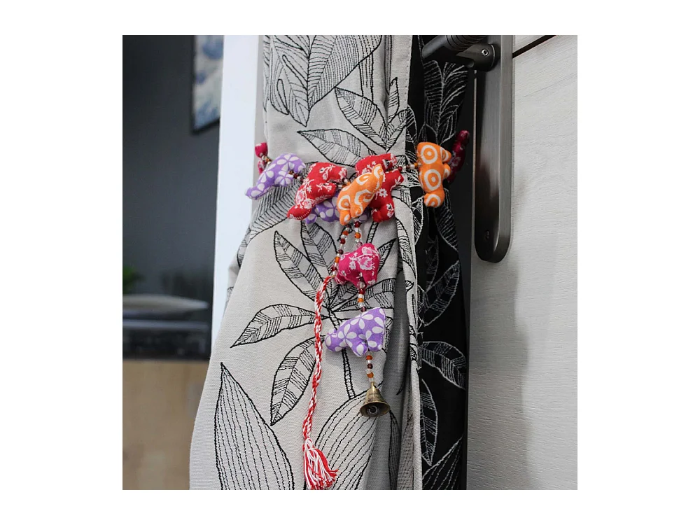 Embrase pour rideaux en tissu coloré éléphants