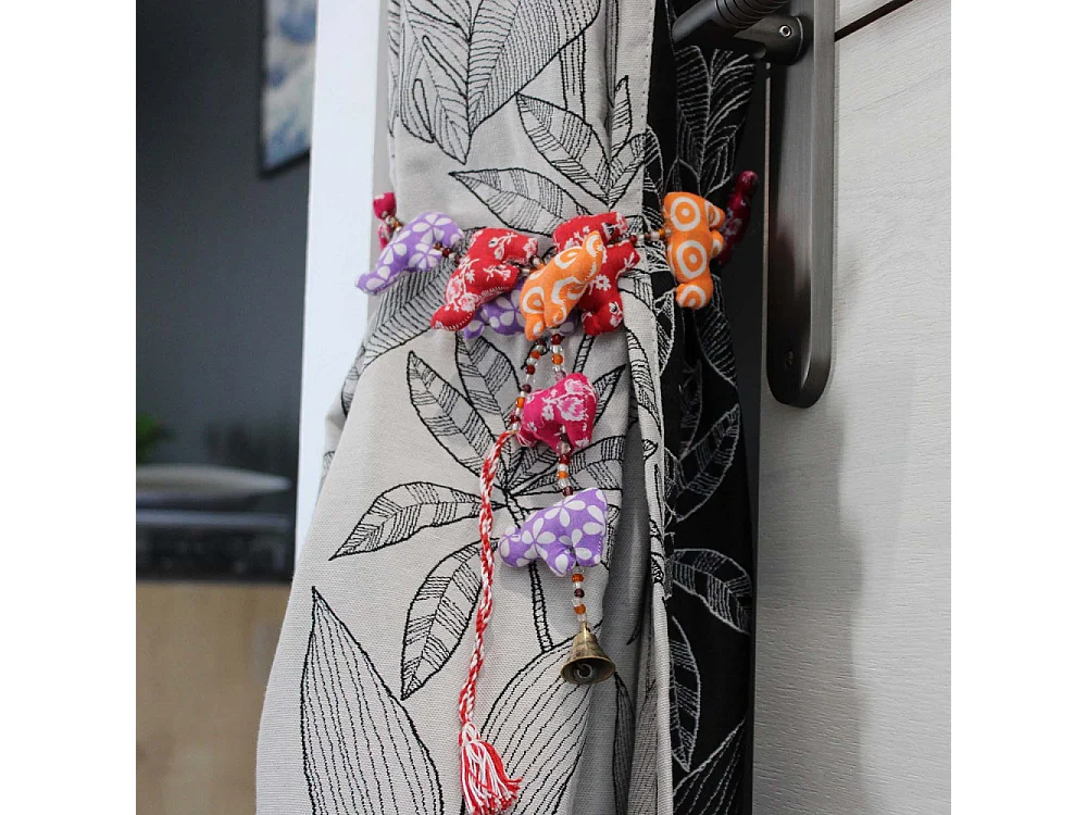 Embrase pour rideaux en tissu coloré éléphants