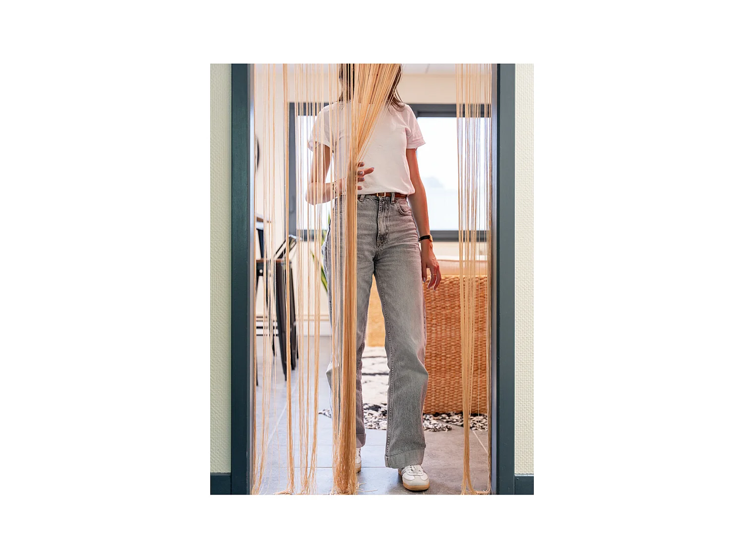 Rideau fil de porte en polyester