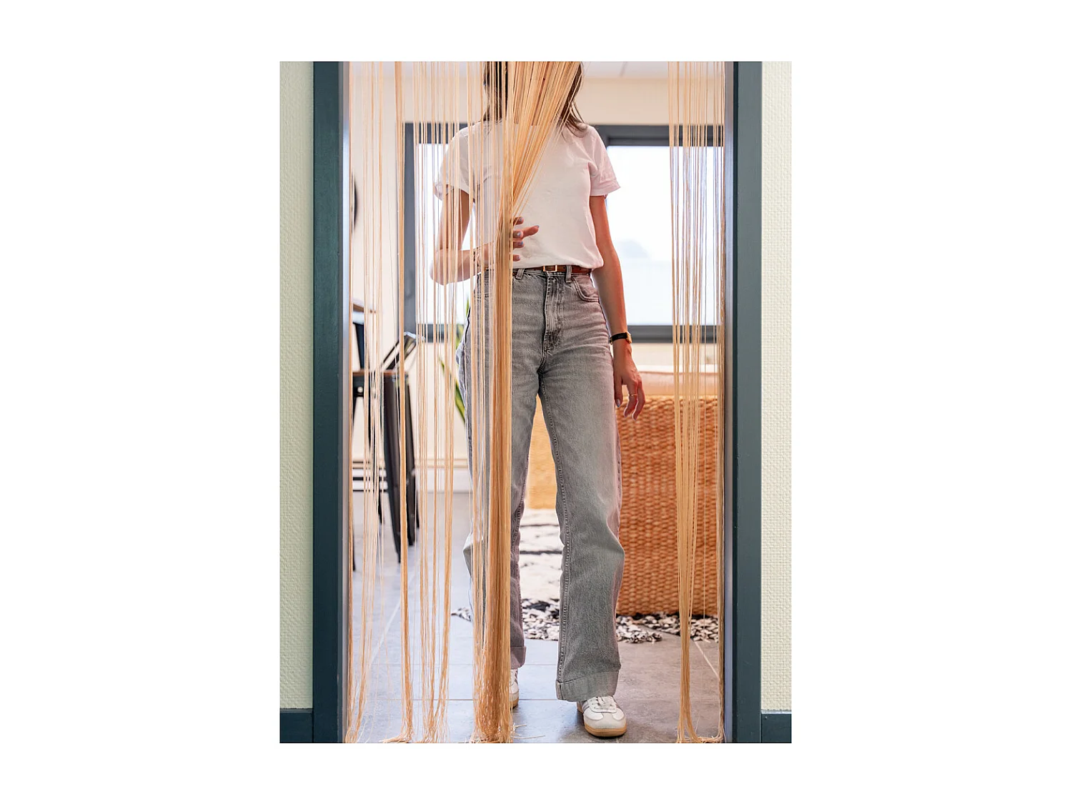 Rideau fil de porte en polyester