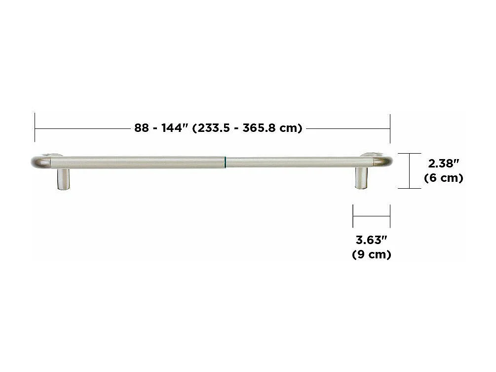 Vorhangstange Nickel matt Twilight 223.5 bis 365,8 cm