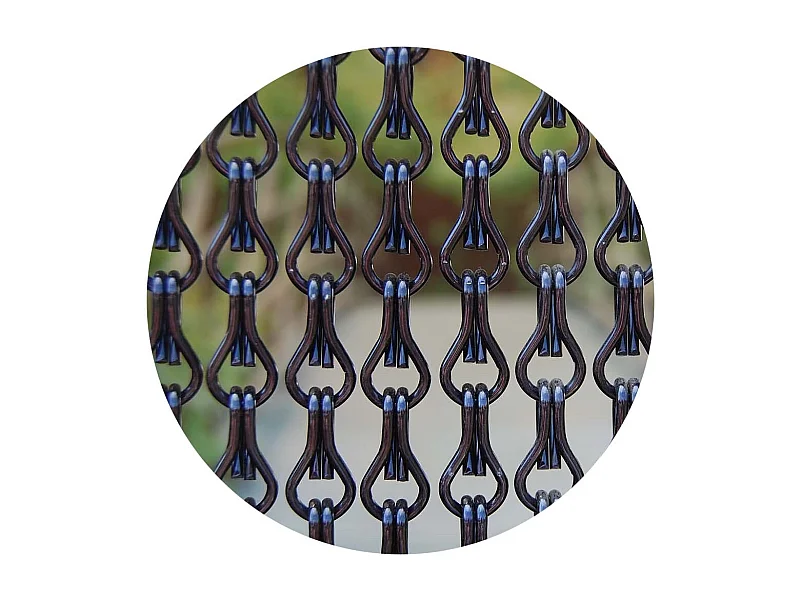 Rideau de porte en aluminium Alusa noir 100 x 230 cm