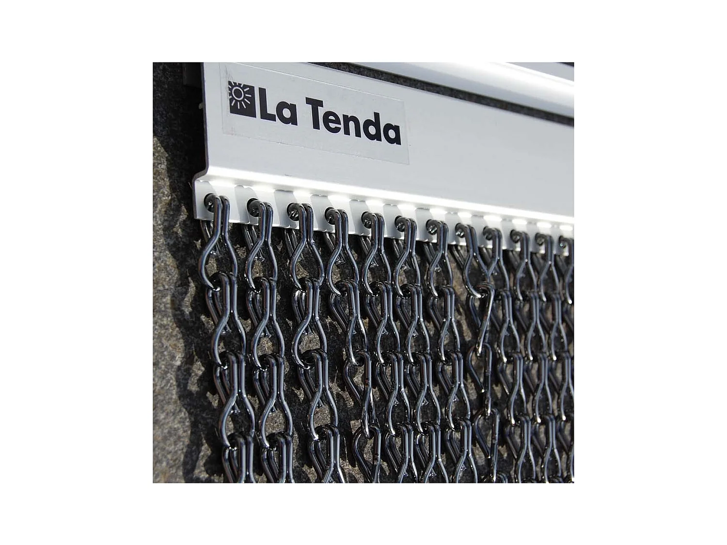 Rideau de porte en aluminium Alusa noir 100 x 230 cm