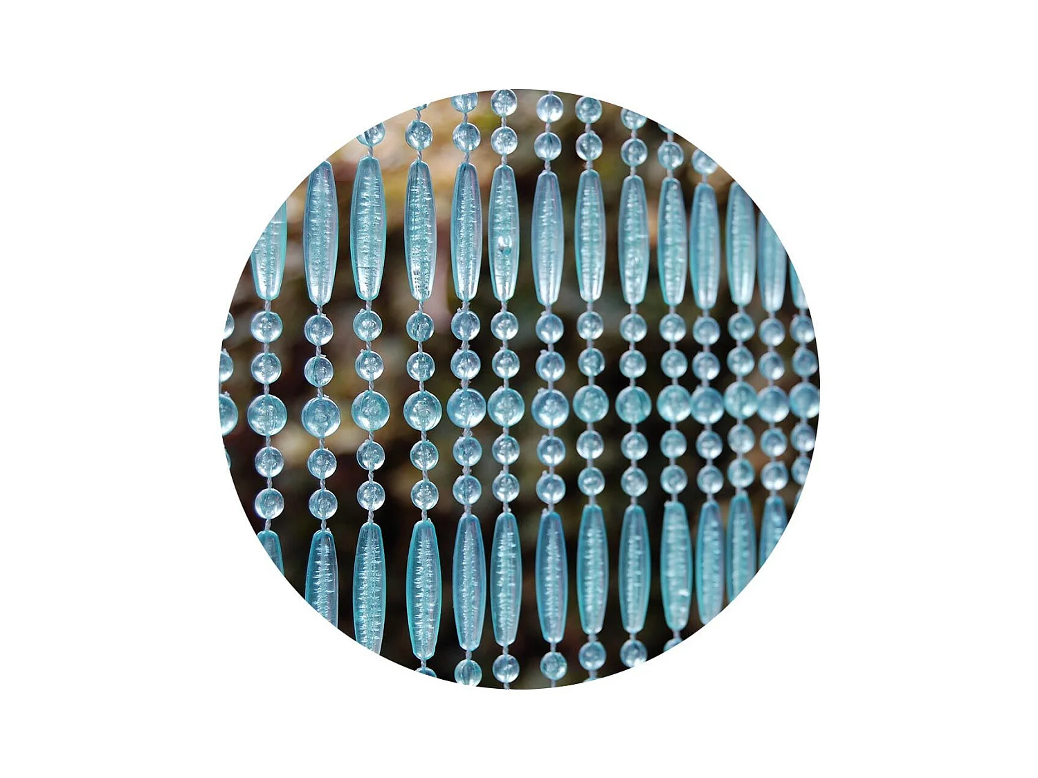 Rideau de porte en perles bleues et transparentes Frejus 100x230 cm