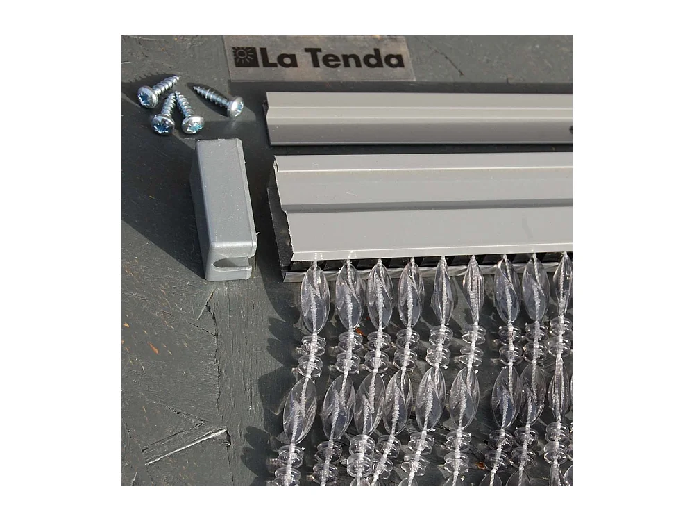 Rideau de porte  en perles grises Elba 100 x 230 cm