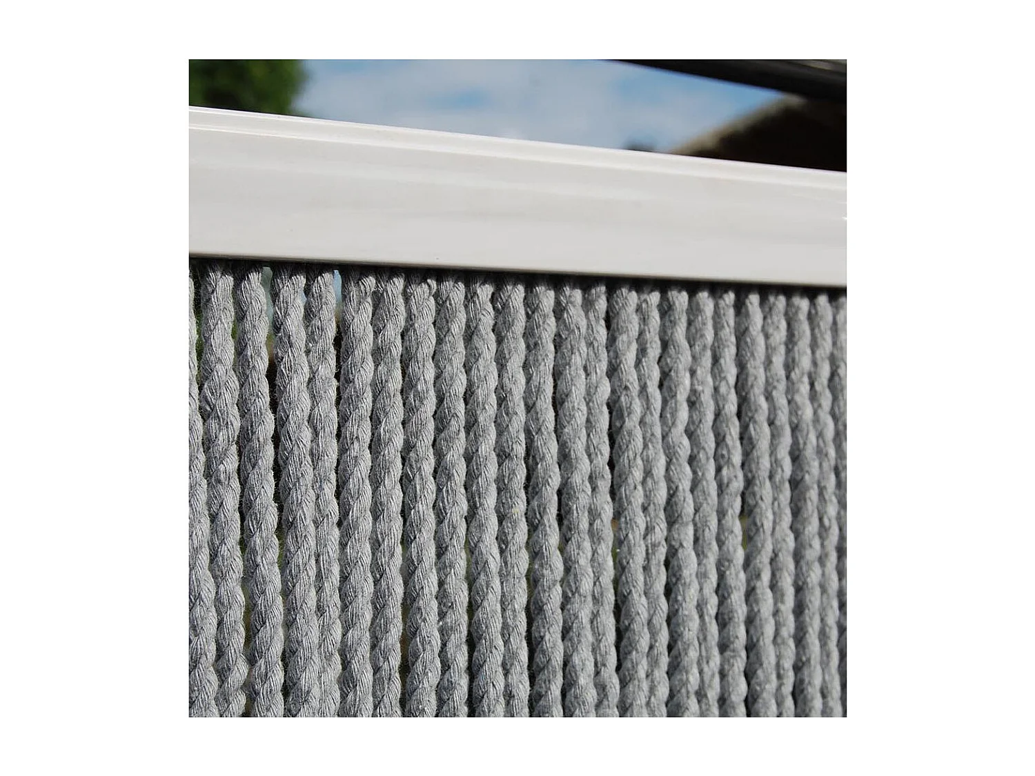 Rideau de porte en corde gris Toulon 100 x 230 cm