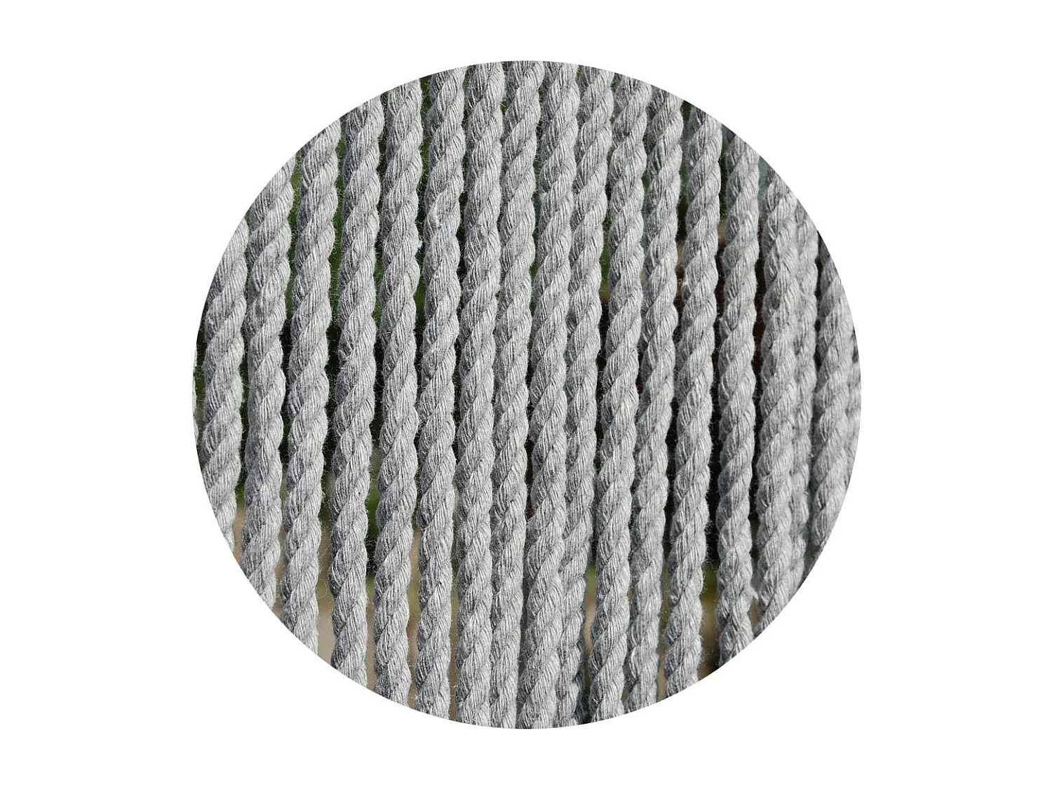 Rideau de porte en corde gris Toulon 100 x 230 cm