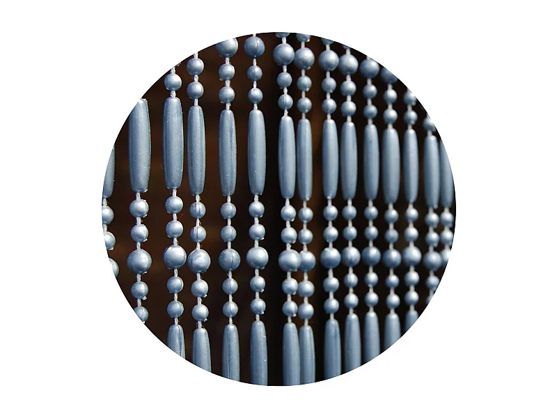 Rideau de porte en perles grises Frejus 90x210 cm