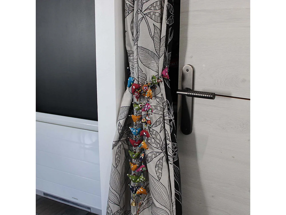 Embrase pour rideaux en tissu triangles colorés