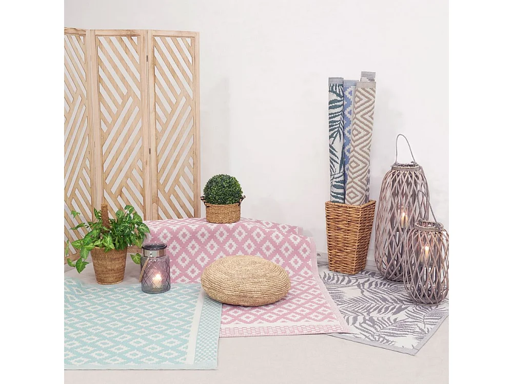 Tapis d'extérieur en polypropylène 120 x 180 cm Exotique - Gris