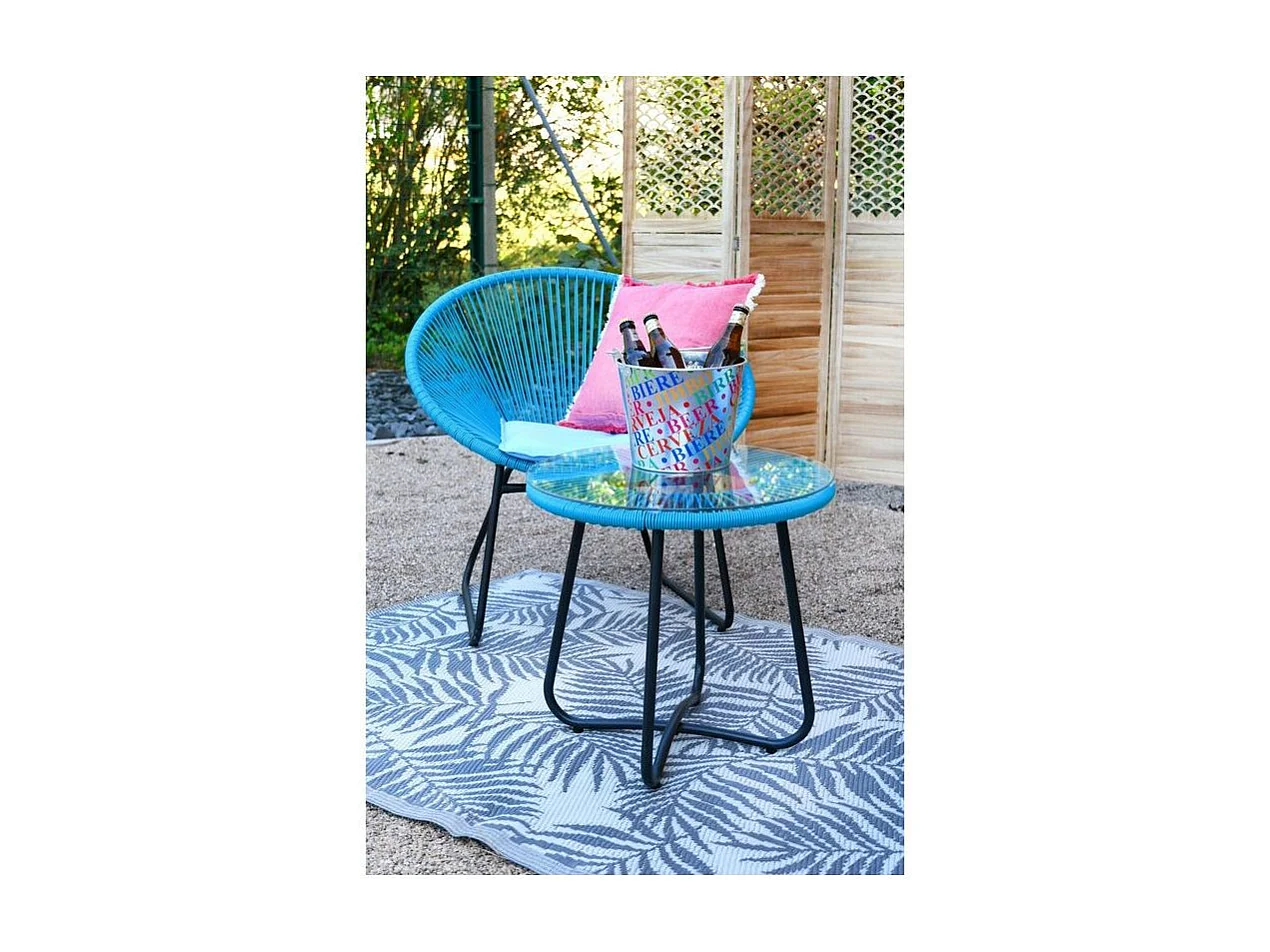 Tapis d'extérieur en polypropylène 120 x 180 cm Exotique - Gris