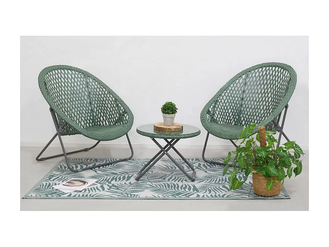 Tapis d'extérieur en polypropylène 120 x 180 cm Exotique - Vert