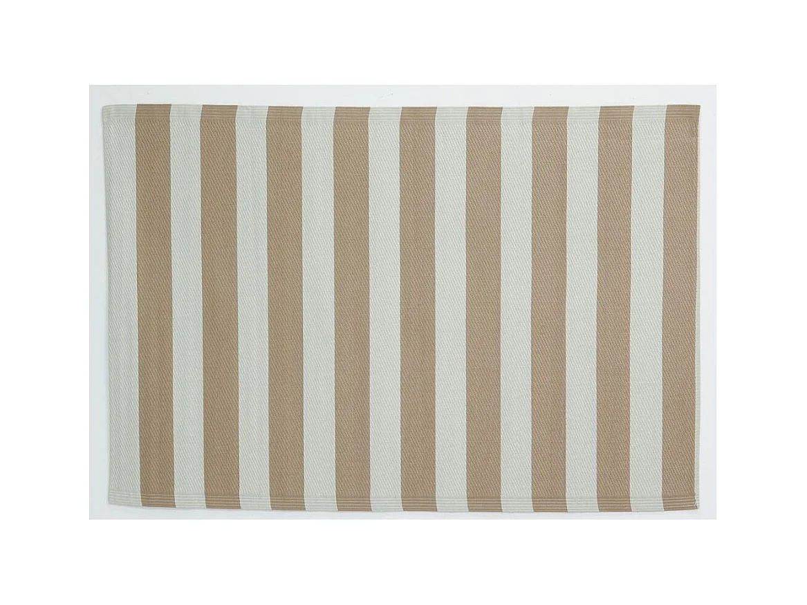 Tapis d'extérieur en polypropylène 120 x 180 cm Rayures - Beige