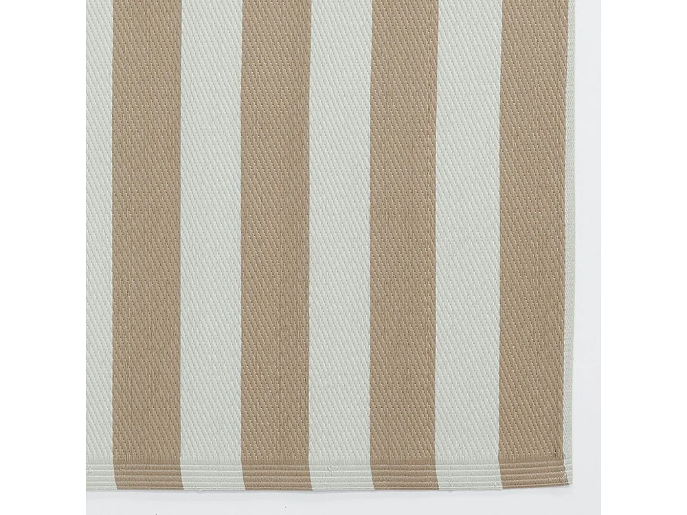 Tapis d'extérieur en polypropylène 120 x 180 cm Rayures - Beige