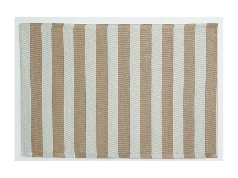 Tapis d'extérieur en polypropylène 120 x 180 cm Rayures - Beige