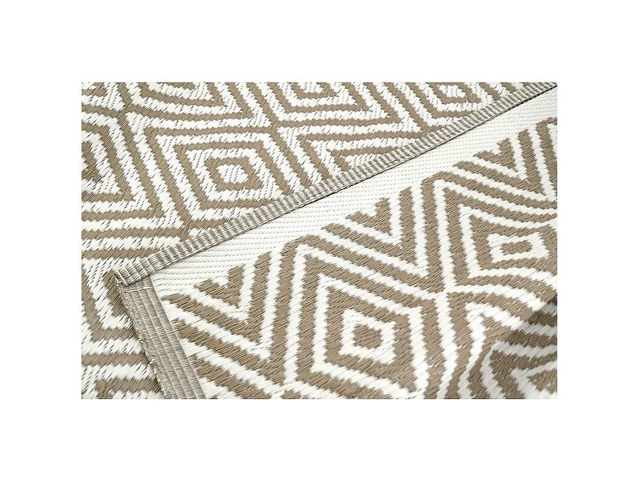 Tapis d'extérieur en polypropylène 120 x 180 cm Diamant - Beige