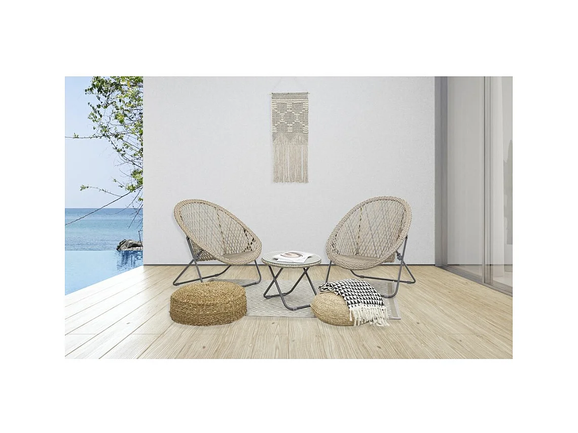 Tapis d'extérieur en polypropylène 120 x 180 cm Diamant - Beige