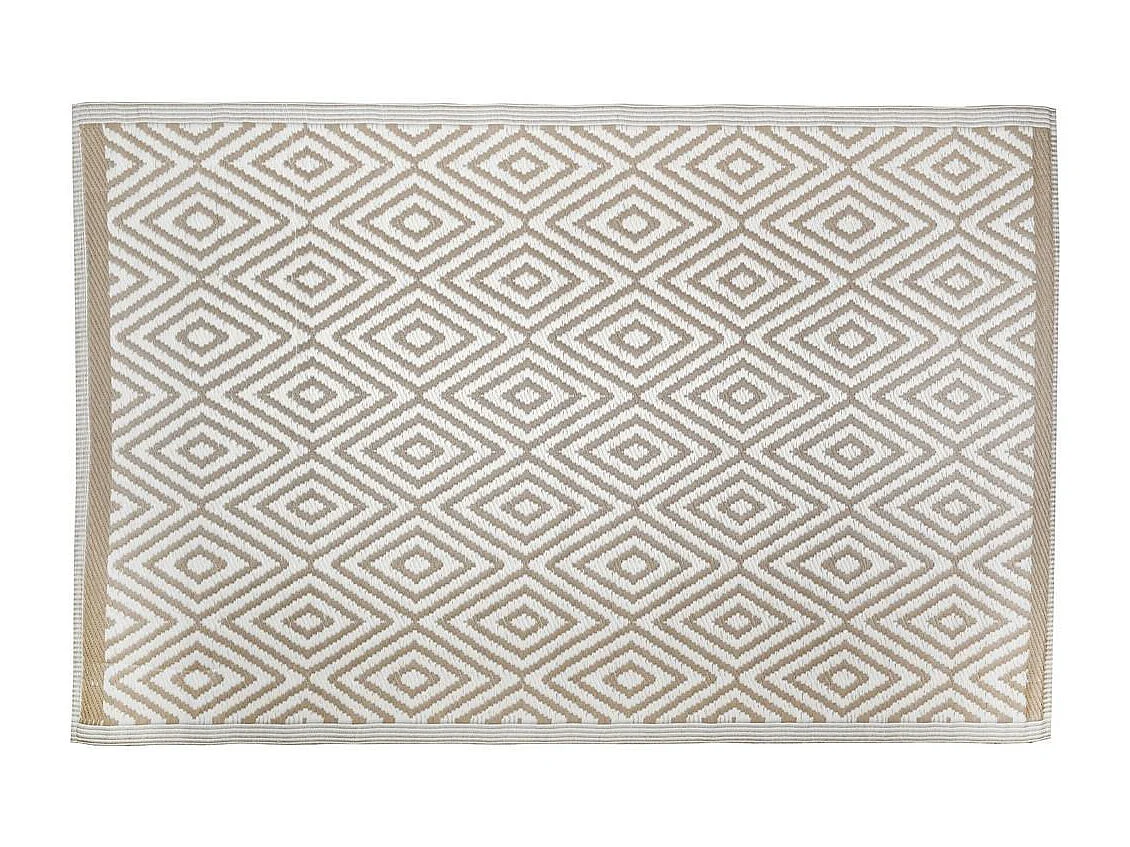 Tapis d'extérieur en polypropylène 120 x 180 cm Diamant - Beige