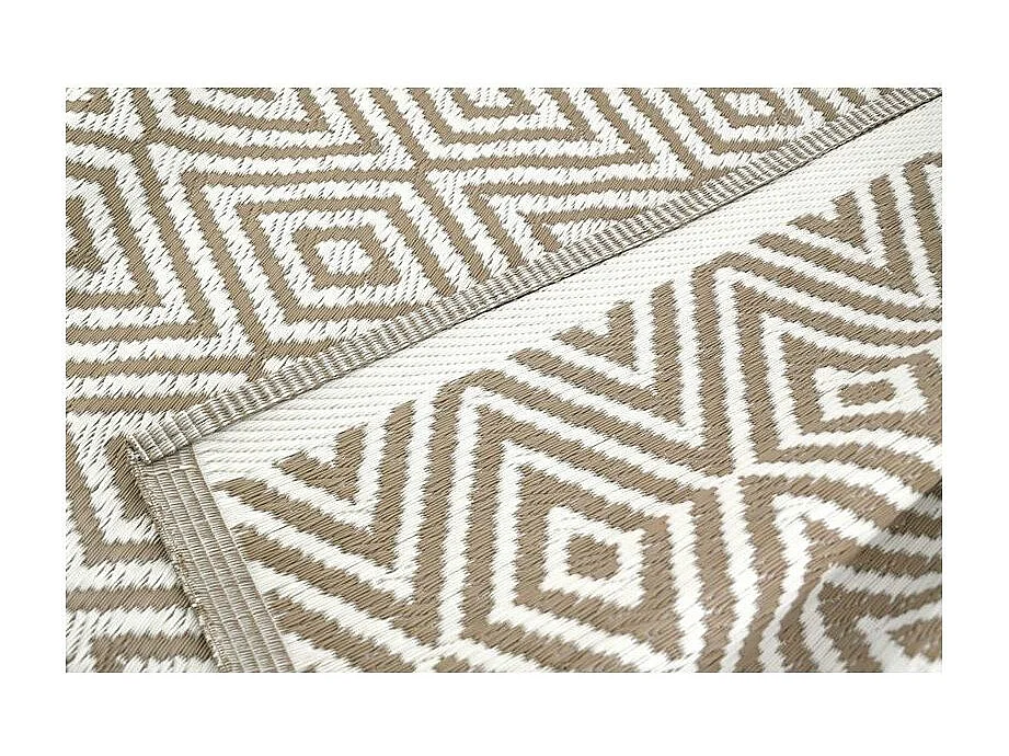 Tapis d'extérieur en polypropylène 120 x 180 cm Diamant - Beige