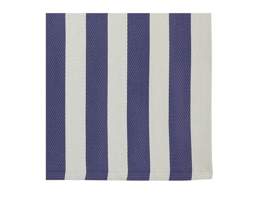 Tapis d'extérieur en polypropylène 120 x 180 cm Rayures - Bleu