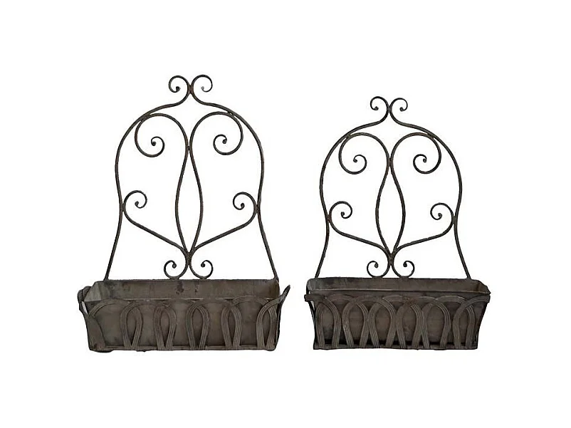 Ensemble jardinières murales en fer (Lot de 2)