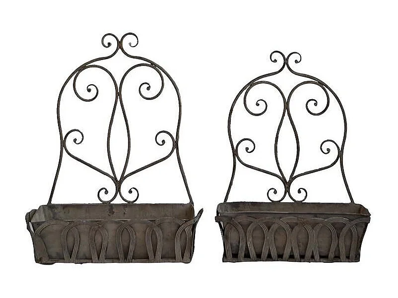 Wand-Blumenkästen aus Eisen (2er-Set)
