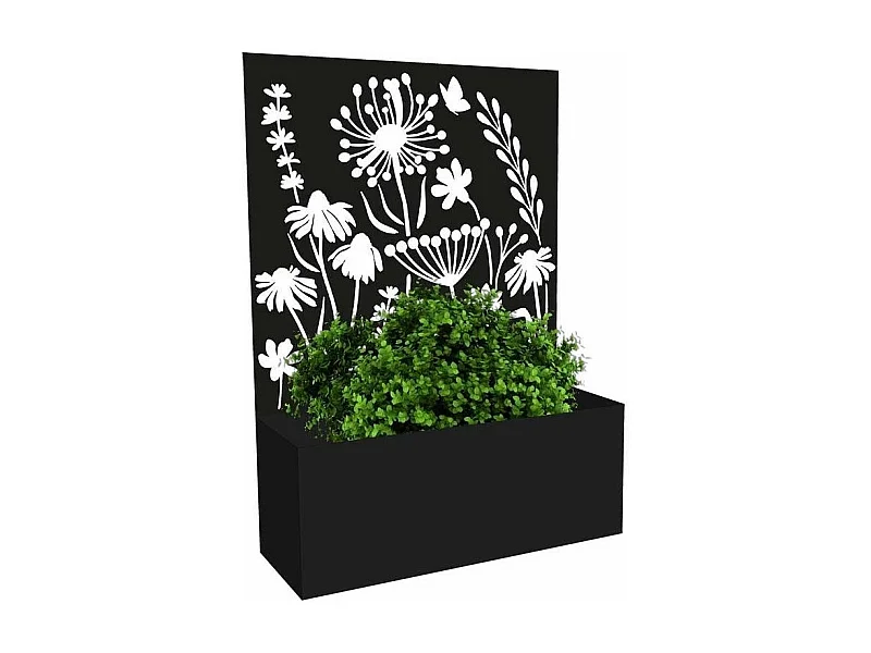 Jardinière en fer avec treillis Motif floral