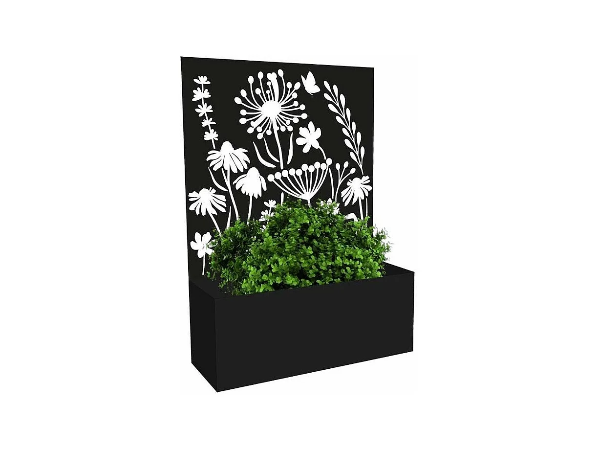 Jardinière en fer avec treillis Motif floral