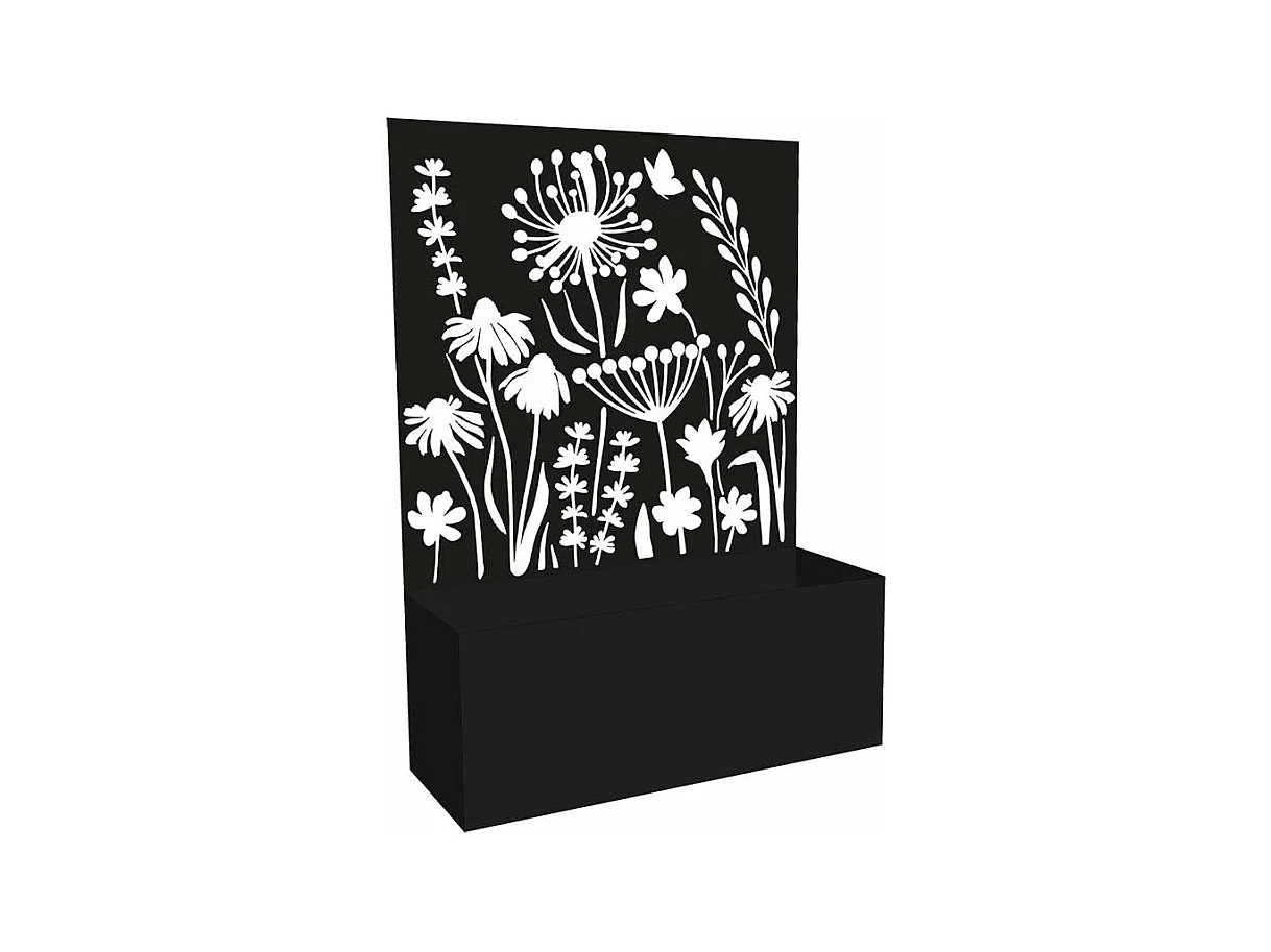 Jardinière en fer avec treillis Motif floral