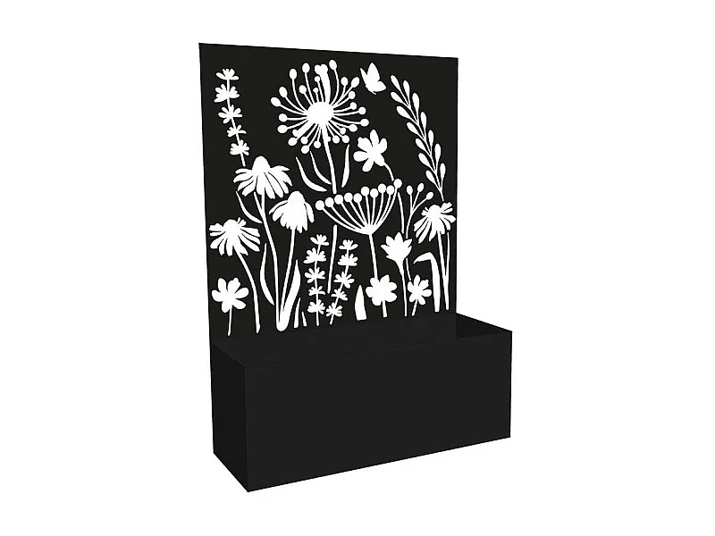 Jardinière en fer avec treillis Motif floral