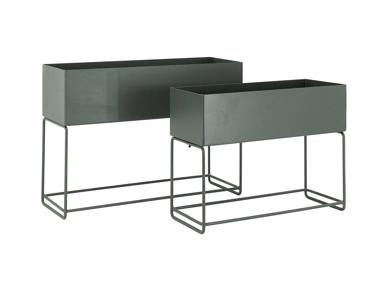 Sellettes de jardin en métal (Lot de 2) Rectangulaire