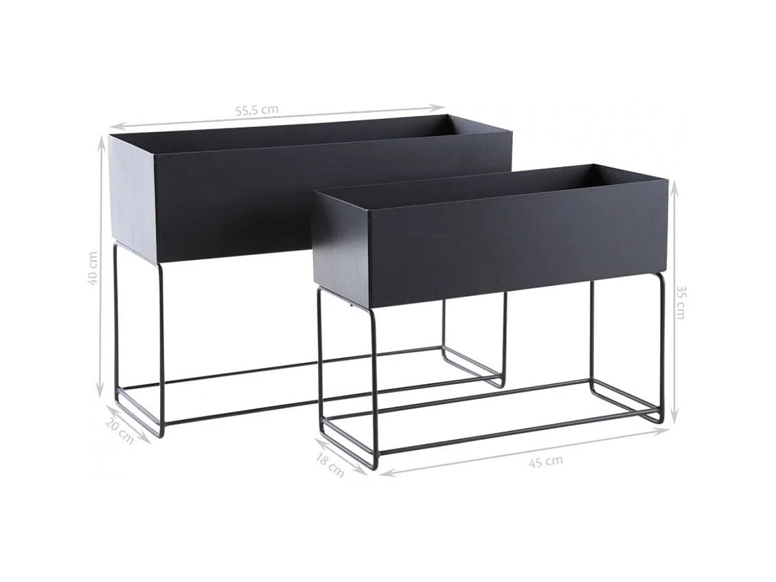 Sellettes de jardin en métal (Lot de 2) Rectangulaire