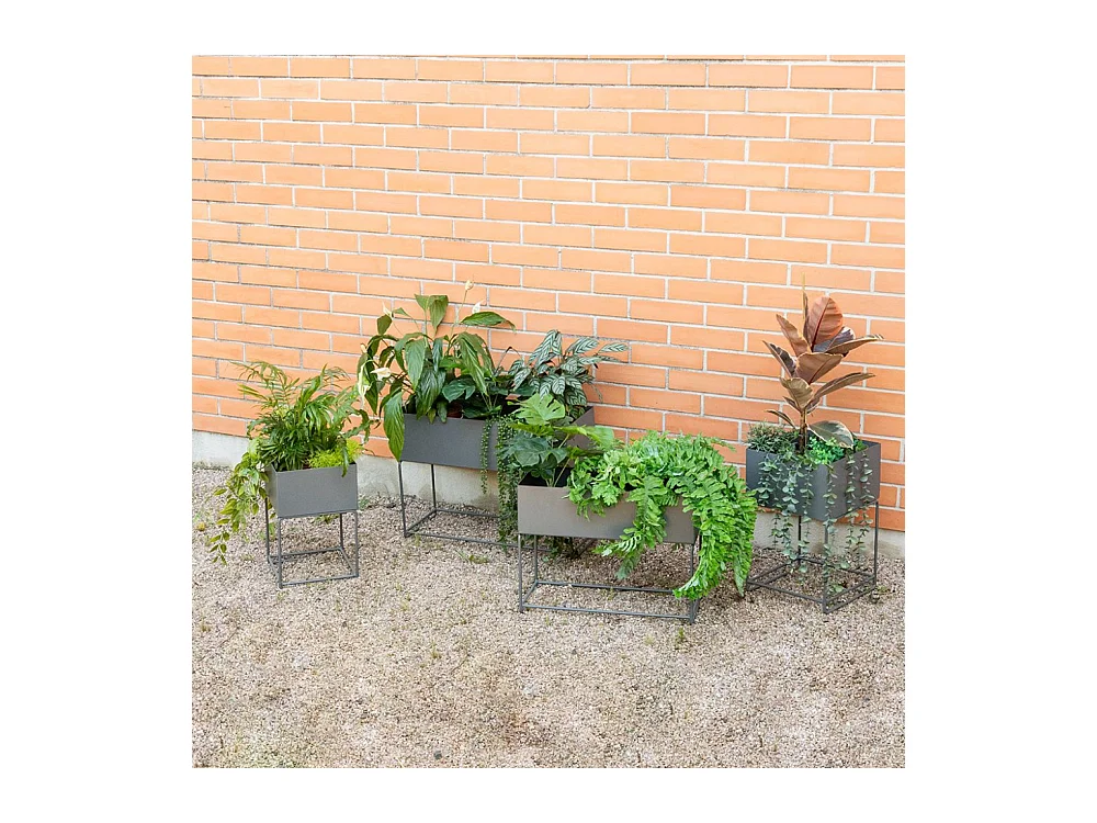 Sellettes de jardin en métal (Lot de 2) Rectangulaire