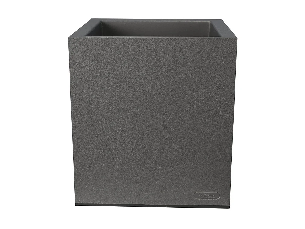 Vaso quadrato in plastica effetto granito 30 cm Grigio