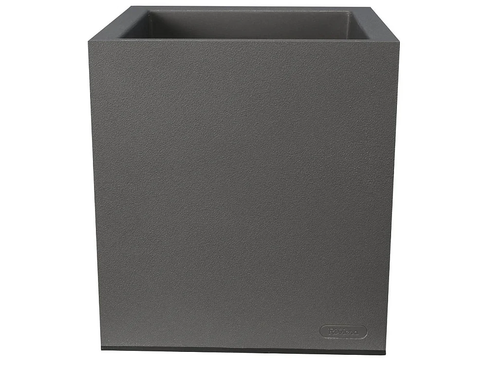 Pot en plastique carré aspect granit 30 cm Gris