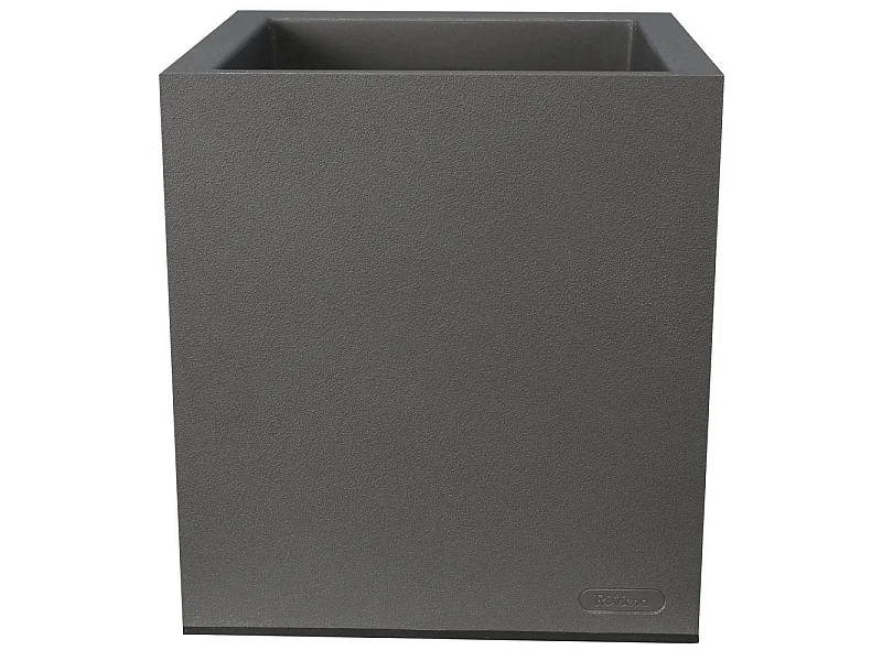 Pot en plastique carré aspect granit 30 cm Gris