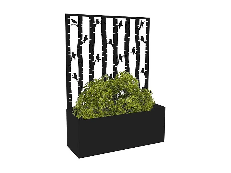 Jardinière en fer avec treillis Motif oiseaux