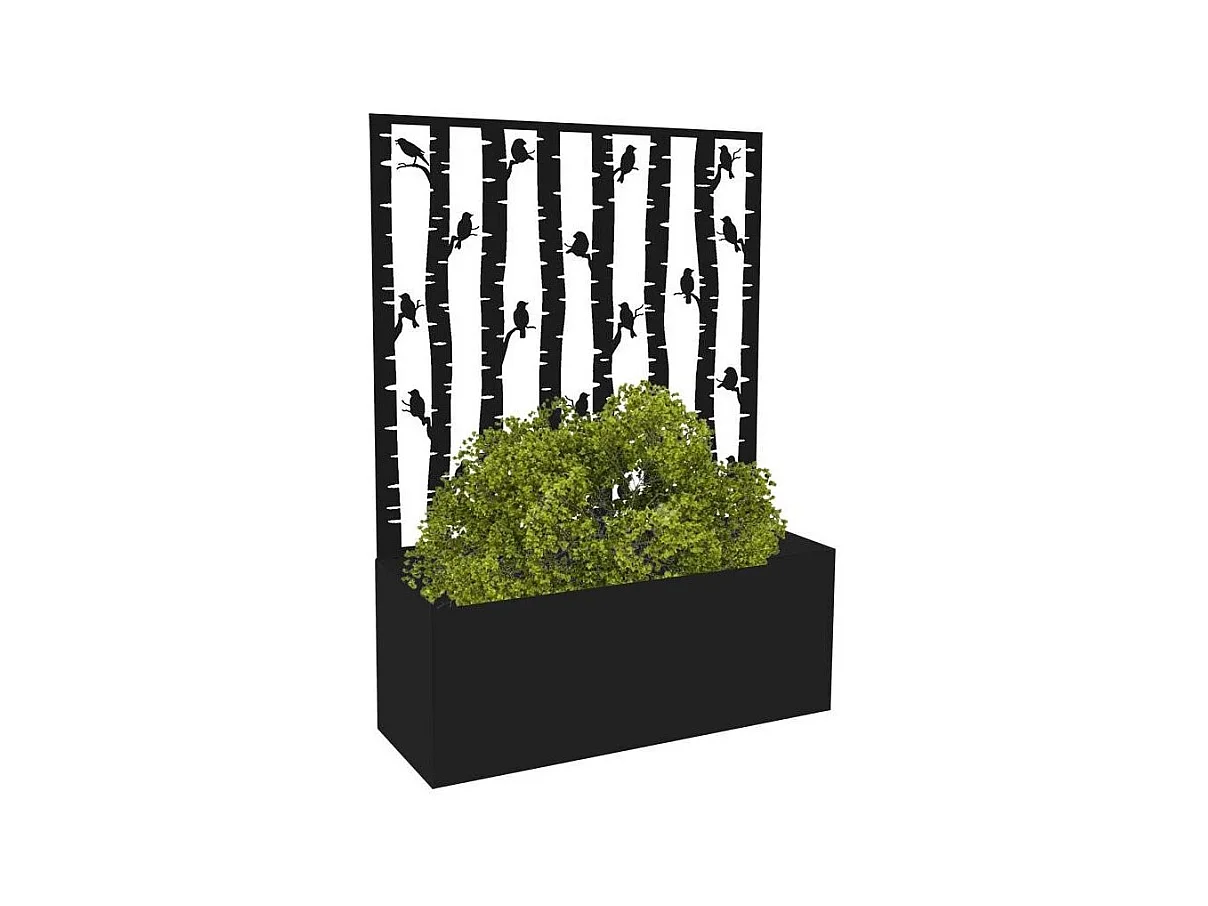 Jardinière en fer avec treillis Motif oiseaux