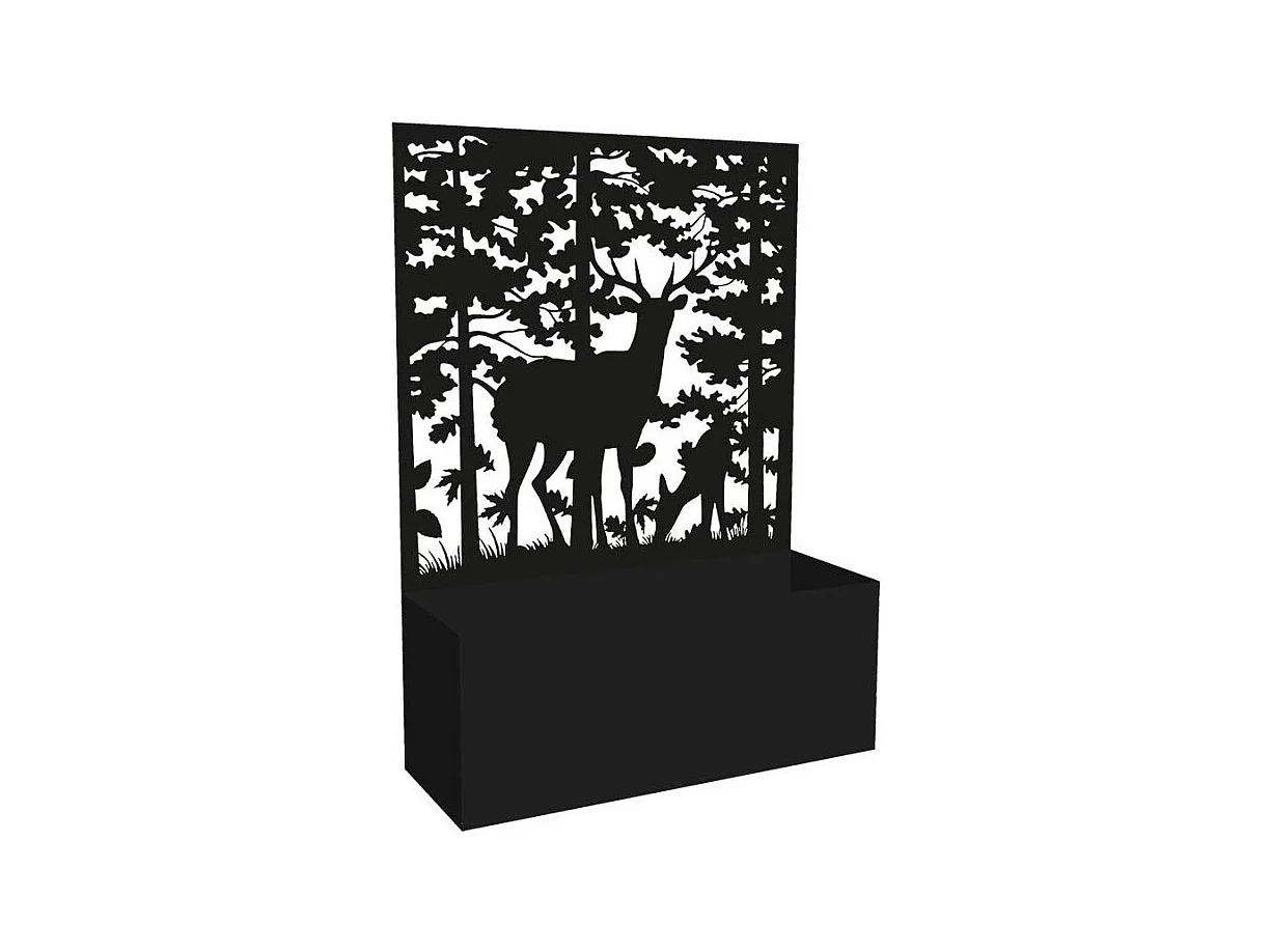 Jardinière en fer avec treillis Motif cerf